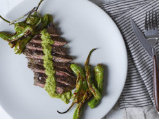 Chimichurri Skirt Steak with Grilled Shishitos