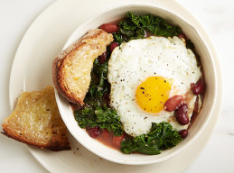 Bean, Kale and Egg Stew