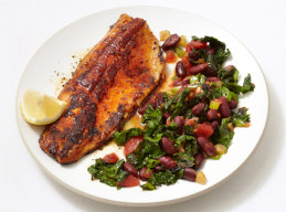 Blackened Trout with Spicy Kale