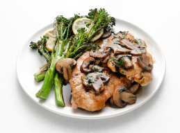 Turkey Marsala with Lemon Broccolini