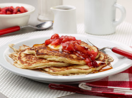 Buttermilk Pancakes with Apple Cranberry Compote