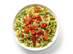 Cheesy Zucchini Noodles with Bacon