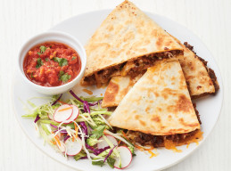 Beef Quesadillas with Broccoli Slaw