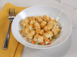 Chicken Pot Pie with a Tater Tot Crust