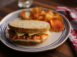 Make-Ahead Turkey and Swiss Sandwiches with Carrot Slaw