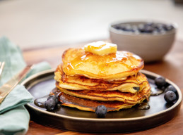 Fluffy and Decadent Blueberry-Ricotta Pancakes