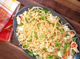 Spicy Lemon Spaghetti with Lobster and Toasted Breadcrumbs 