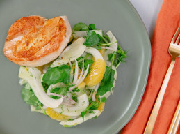 Chicken Paillard with Shaved Fennel Salad 