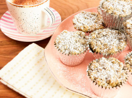 Chai-Spiced Coffee Cake Muffins with Chai Lattes 