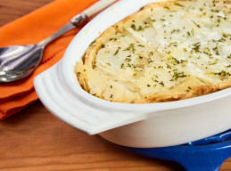Chicken Spinach Casserole with Mushrooms and Phyllo
