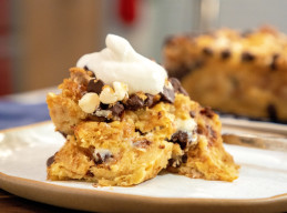 Black and White Croissant Bread Pudding  