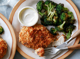 Healthy Air Fryer Parmesan Chicken with Broccoli