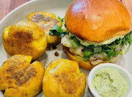 Lamb Cheeseburgers with Crispy Curry Smashed Potatoes