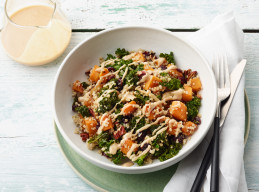 Quinoa Power Bowls with Butternut Squash and Tahini Sauce