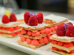 Red Velvet Napoleons with Raspberries 