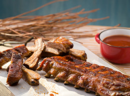 Smoked Ribs with Honey-Bourbon Glaze  