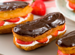 Cheater Eclairs with Strawberry Cream
