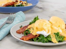 Ree's Lower Carb Kale Eggs Benedict