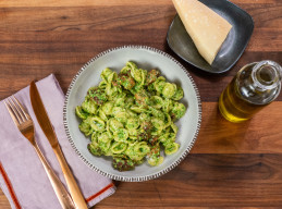 Orecchiette with Broccoli Rabe Pesto and Sausage