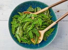 Pea Salad with Basil and Pea Shoots
