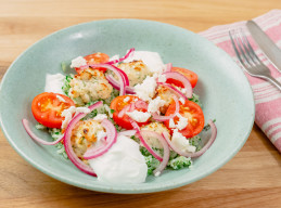 Chicken Dill Meatball Bowl with Green Rice