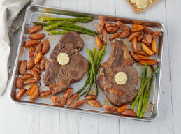 Rib-Eye Steaks with Thyme-Shallot Butter