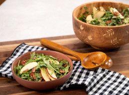 Fuji Apple Salad with Bacon, Pecans and Maple-Yogurt Dressing 