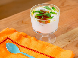 Grapefruit-Honey Marmalade with Greek Yogurt, Olive Oil, Flaky Sea Salt and Mint 