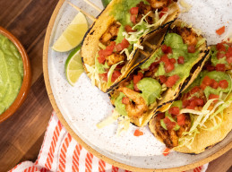 Spice-Rubbed Shrimp Tacos with Creamy Avocado Sauce