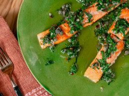 Slow-Cooked Salmon with Salsa Verde 