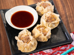 Sirloin Cheddar and Shrimp Shumai 