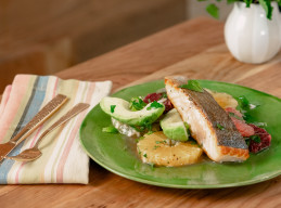 Crispy Salmon with Citrus and Avocado Salad