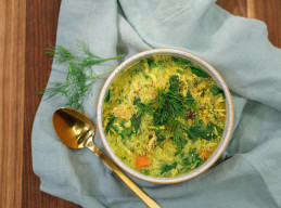 Cheater's Chicken and Rice Soup with Lemon and Kale