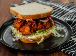 Nashville Hot Chicken Sandwiches with Fennel Slaw and Iceberg Lettuce