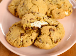 Gooey Marshmallow Filled Chocolate Chip Cookies
