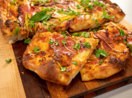 Spring Onion and Salami Sheet-Pan Pizza 