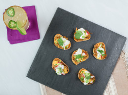 Barbecue Pulled Pork Toasts with Smoky Mezcal Palomas