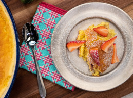 Baked Vanilla Custard with Berries
