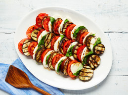 Charred Eggplant and Tomato Caprese Salad