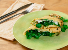 Breakfast Egg Wrap with Goat Cheese and Watercress
