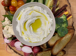Whipped Ricotta with Crudite and Garlic Toasts