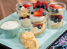 Mason Jar Berry Shortcakes with Whipped Greek Yogurt and Cream