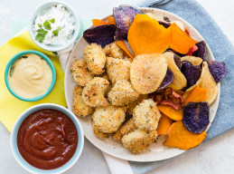 Baked Chicken Nuggets with Easy Homemade Barbecue Sauce