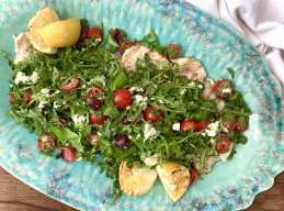 Grilled Chicken Paillard with Greek Salad