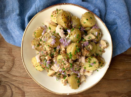 Warm Potato Salad with Tuna and Bacon