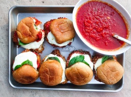 Chicken Parm Sliders with Garlic Bread Ciabatta Buns