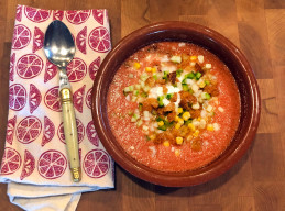 Gazpacho with Garlic Croutons