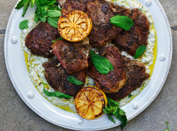 Za'atar-Spiced Lamb Chops with Charred Lemon Yogurt