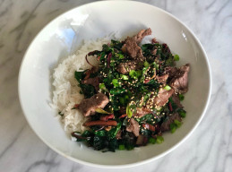 Teriyaki Steak and Rainbow Chard Stir-Fry