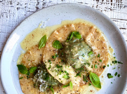 Spinach, Goat Cheese and Herb Ravioli